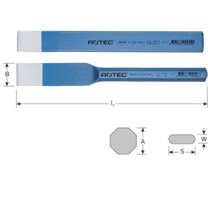 Rotec Sleuvenbeitel 8-Kantig 30 x 300 mm