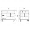 Beta Gereedschapswagen met 10 laden werkbank en blad RSC28 Oranje