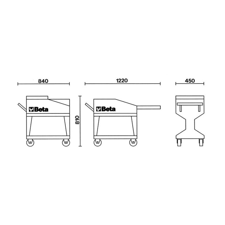 Beta Gereedschapswagen Tank met Zijbak C25 025000001