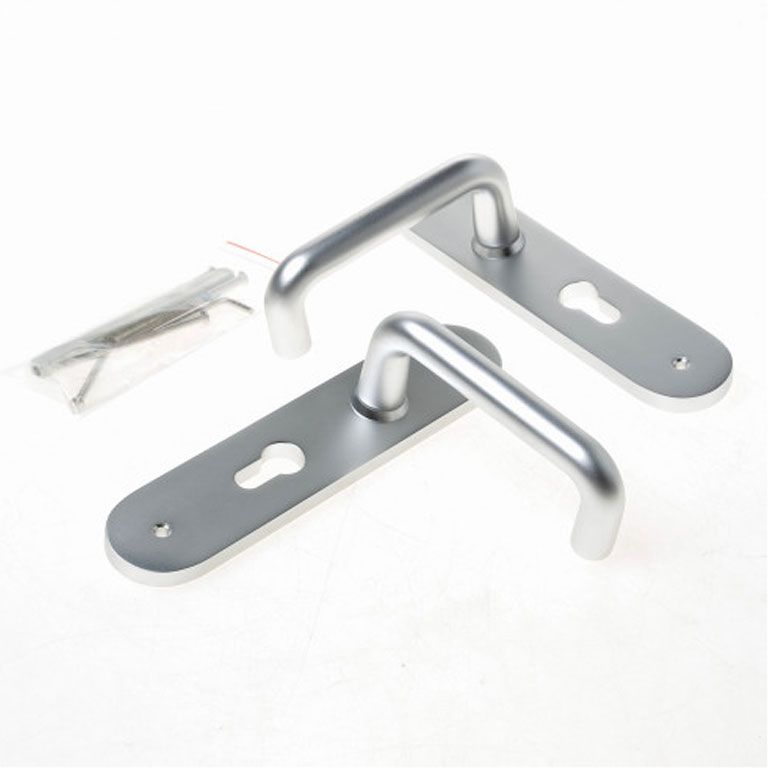 D4E Deurkruk Aluminium Afgerond Set Kruk/Kruk D-model PC55