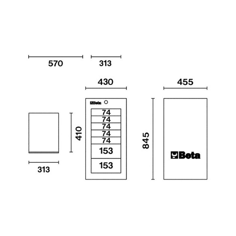 Beta Gereedschapskast C38L G/7 Grijs