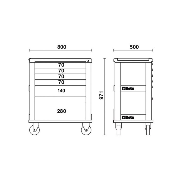 Beta Gereedschapswagen C39 R/6 rood