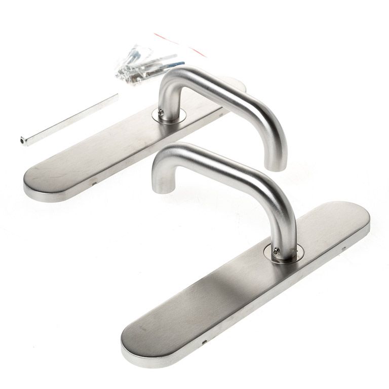 D4E Deurkruk RVS op schild Blind U-Design
