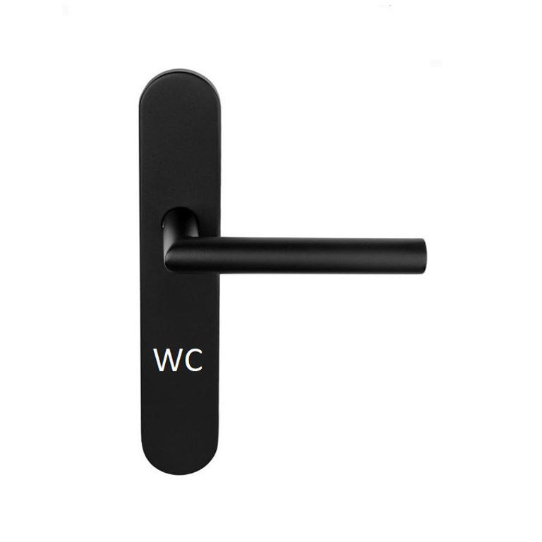 D4E Deurkruk Zwart op schild WC slot L-design PC72 Rechts