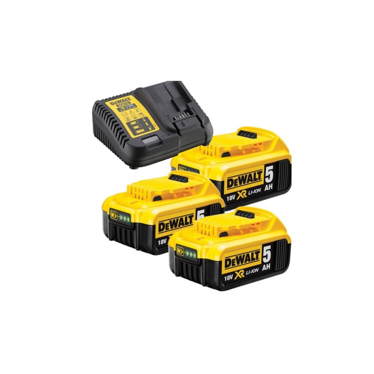 DeWalt accupakket 3x 5.0AH Accu + multilader