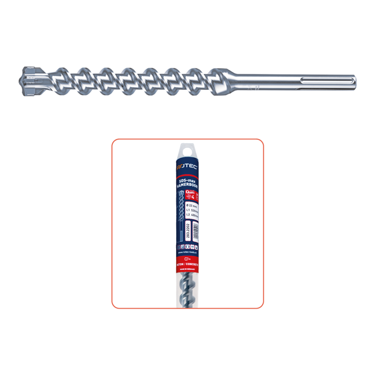 Rotec Hamerboor SDS-MAX Quattro-X Ø 20,0 x 200/320