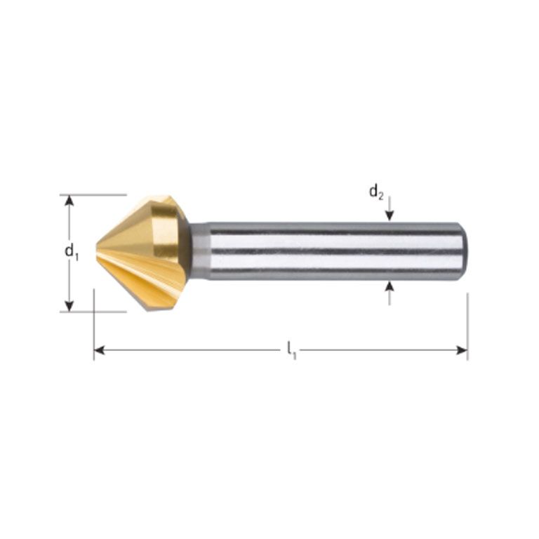 Rotec HSS-G Verzinkfrees 90°, 'TIN'