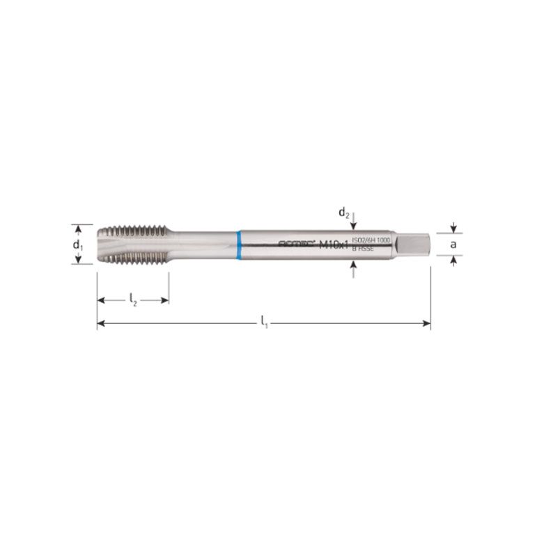 Rotec HSS-E Machinetap 'INOX 1000', Doorlopend, DIN 371, MF