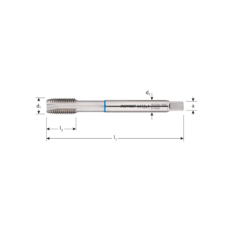 Rotec HSS-E Machinetap 'INOX 1000', Doorlopend, DIN 374, MF