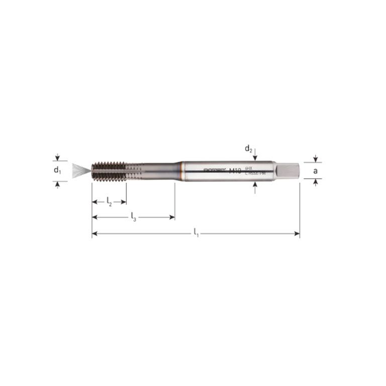 Rotec HSS-E PM Roltap, DIN 371, +Koelk., +TICN