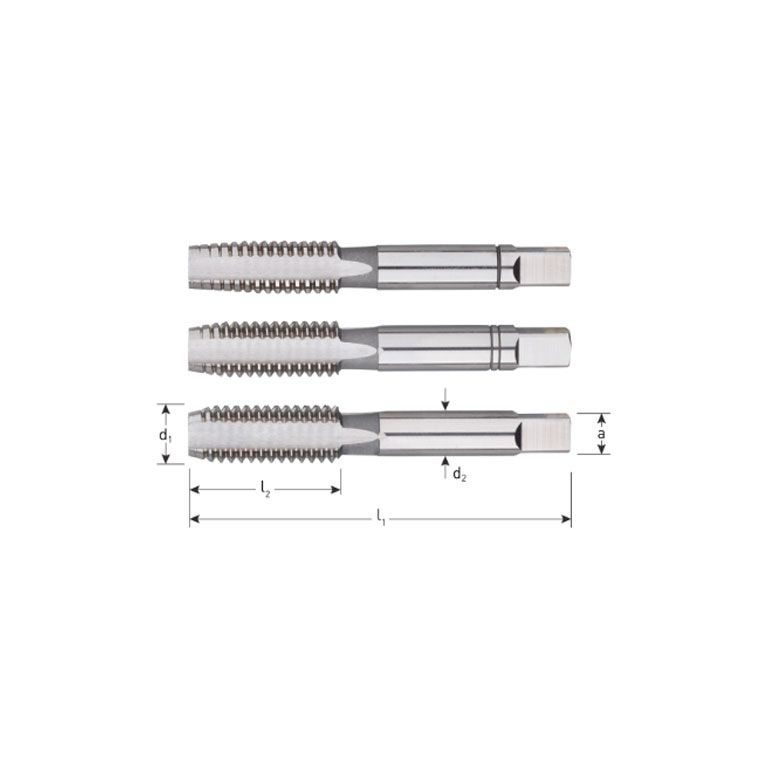 Rotec HSS Handtappenset, 3 Delig, DIN352, UNC 1/4-20