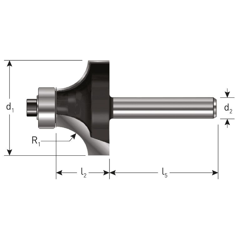 Rotec HM Afrondprofielfrees, Gold-Line, Ø24,7 R=6 D2=12