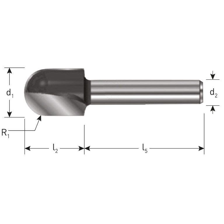Rotec HM Dakgootfrees, Gold-Line, Ø25,4 R=12,7 D2=12