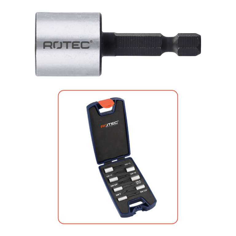 Rotec Dopsleutelset, magnetisch