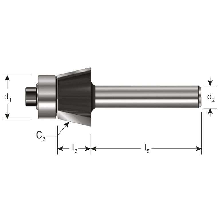 Rotec HM Fasefrees 45°, Gold-Line, Ø57,2 D2=12