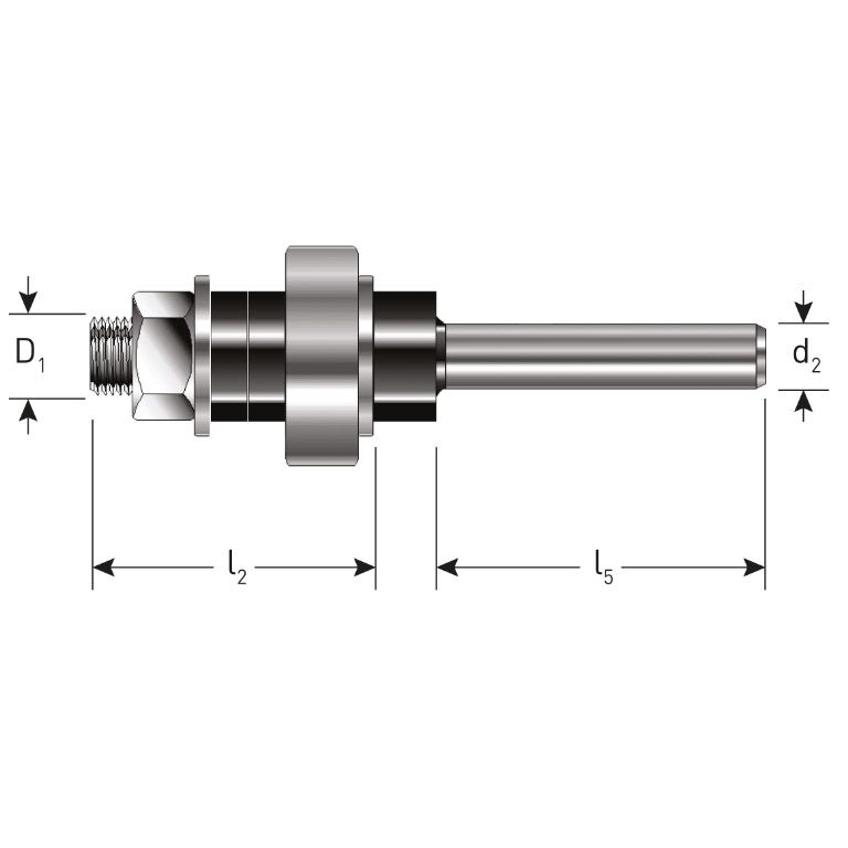 Rotec Spindel Met Lager Ø8, D2=12