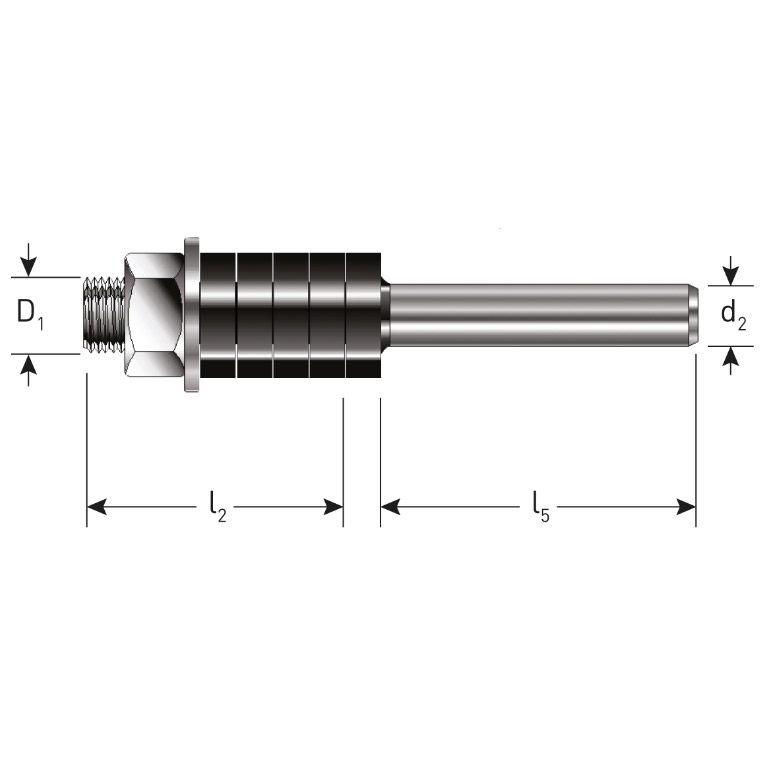 Rotec Spindel Zonder Lager Ø8, D2=12