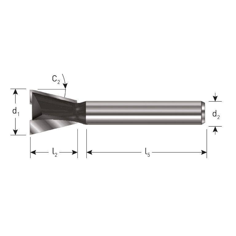 Rotec HM Zwaluwstaartfrees, Gold-Line, Ø9,5 9° D2=12