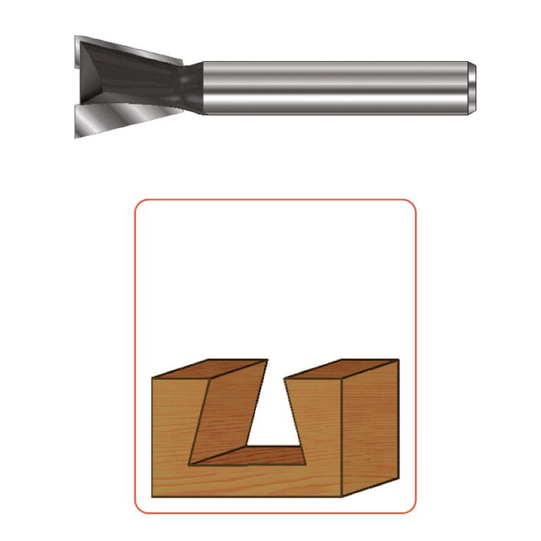 Rotec HM Zwaluwstaartfrees, Gold-Line, Ø9,5 9° D2=12