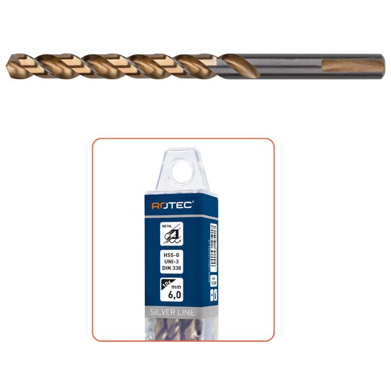 Rotec HSS-G Spiraalboor, Din 338, Uni-3, Ø11,0 5 Stuks