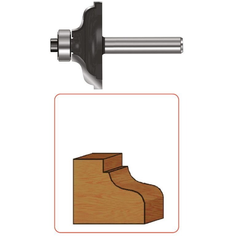 Rotec HM Kroonlijstfrees, Gold-Line,Ø41,3 R=6,35 D2=12