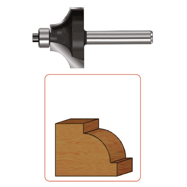 Rotec HM Kwartrondprofielfrees, Gold-Line, Ø24,7 R=6 D2=12