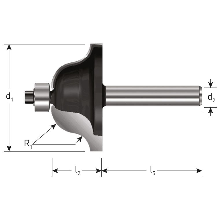 Rotec HM Lijstfrees, Gold-Line, Ø27R=4 D2=12