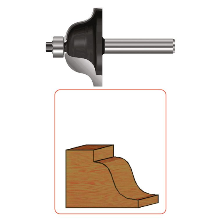 Rotec HM Lijstfrees, Gold-Line, Ø43R=8 D2=12