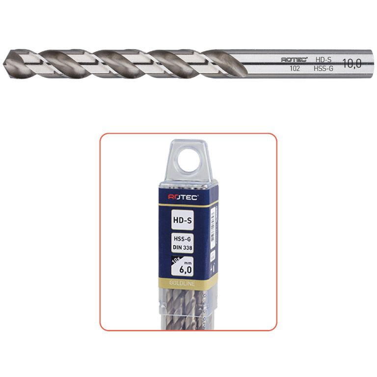 Rotec HSS-G Spiraalboor, Din 338, Type HD-S, Ø1,4 10 stuks