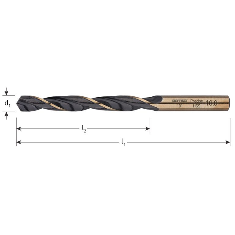 Rotec HSS-R Spiraalboren Din 338 Precise 8,0 Mm 10 stuks