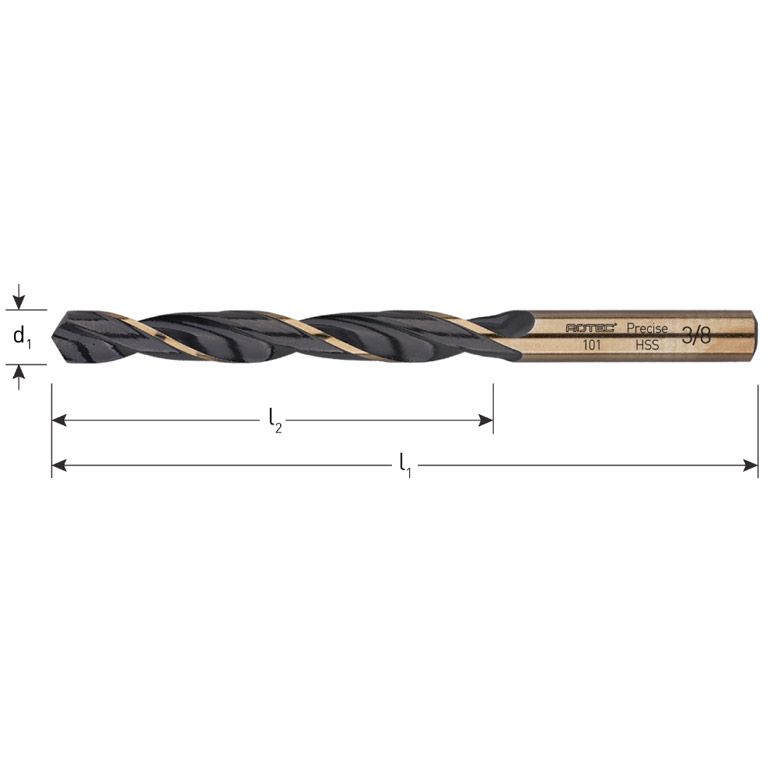 Rotec HSS-R Spiraalboor, Din 338, Type Precise, Ø5/32'' 10 stuks