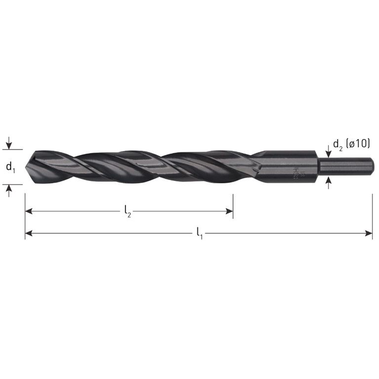 Rotec HSS-R Spiraalboor, Din 338, Type N, D2=10, Ø19,5