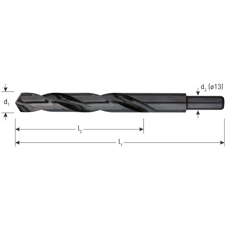 Rotec HSS-R Spiraalboor, Din 338, Type N, D2=13, Ø14,0