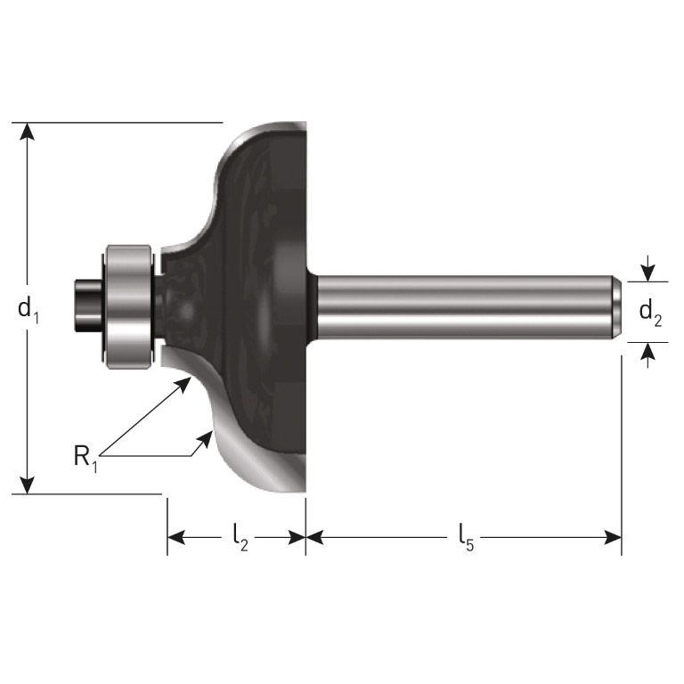 Rotec HM S-Profielfrees, Gold-Line,Ø38,1 R=6,35 D2=12