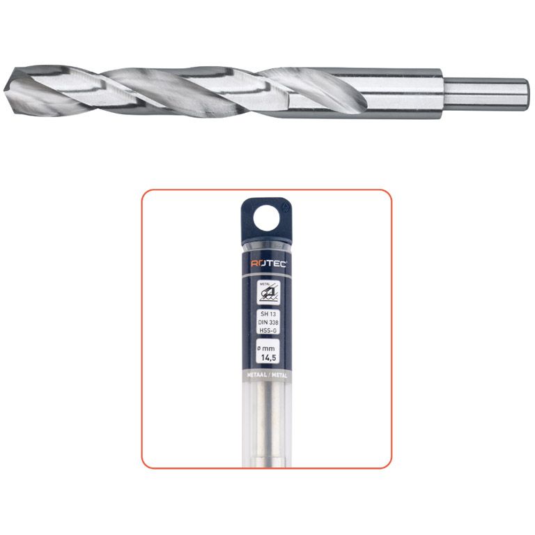 Rotec HSS-G Spiraalboor, Din 338, Type N, D2=13, Ø17,5