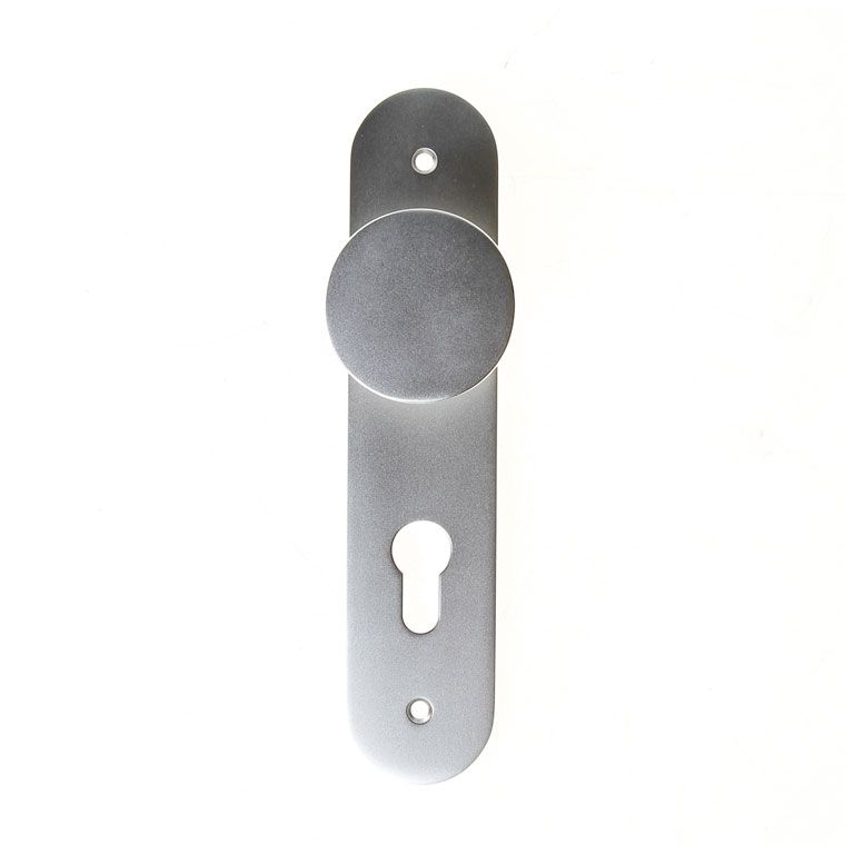 D4E Deurschild Aluminium Afgerond 45x210 Knop PC72