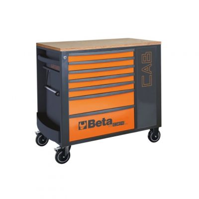 Beta Gereedschapswagen met 7 laden werkbank en kast RSC24L-CAB Oranje