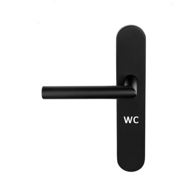 D4E Deurkruk Zwart op schild WC slot L-design PC63 Links