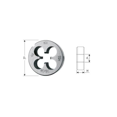 Rotec HSS Ronde Snijplaat DIN 223 Metrisch M2