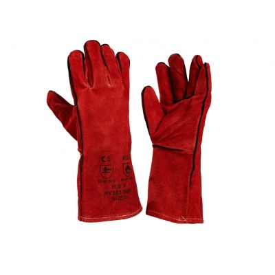 Lashandschoenen-Splitleder-Rood-Gevoerd-maat11-HV353/36R