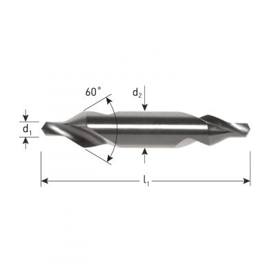 Rotec HSS-G Centreerboor, Din 333-A,Ø1,25