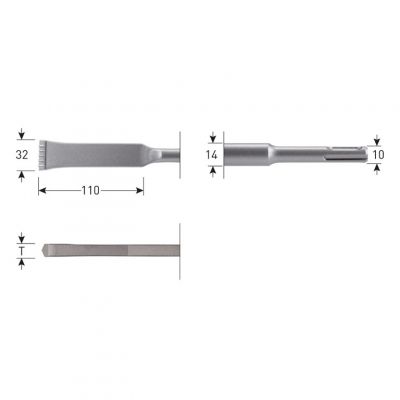 Rotec Sds+ Hm-Tandbeitel 32X200Mm